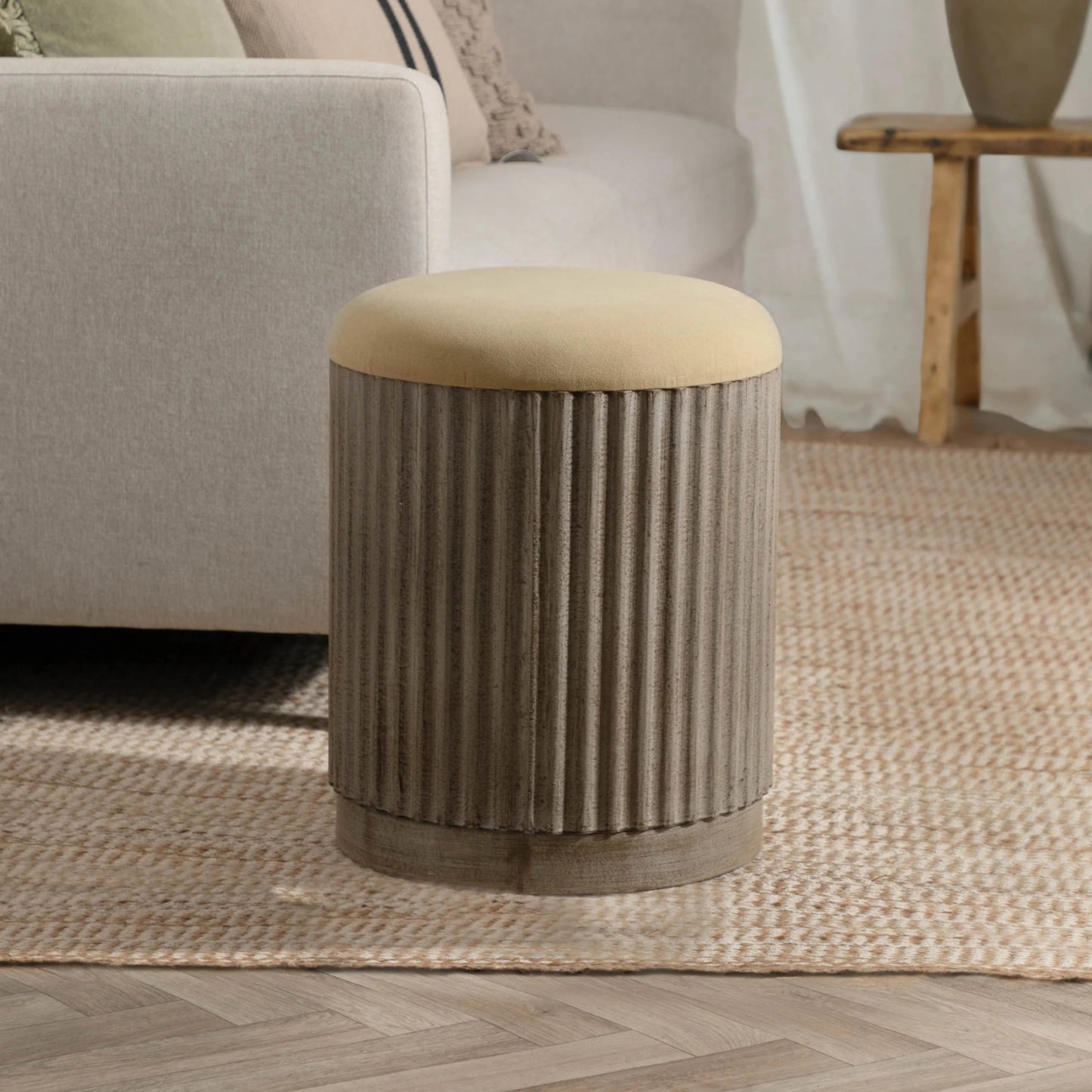Ribbed Storage Stool - Industrious Decor