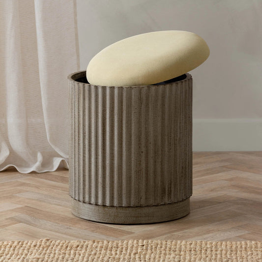 Ribbed Storage Stool - Industrious Decor