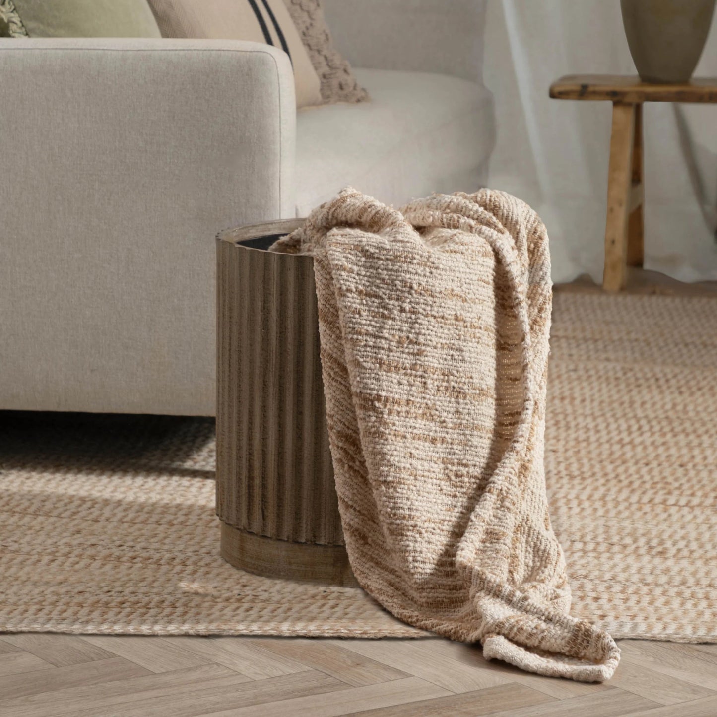 Ribbed Storage Stool - Industrious Decor