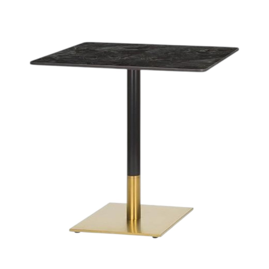Ceramic Square Table – Black & Brass - Industrious Decor