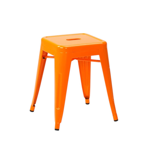 French Bistro Low Stool | 25 RAL Colours | Gun Metal | Matt Black | In Stock RAL Colour — Your Choice (7-10 days) - Industrious Decor