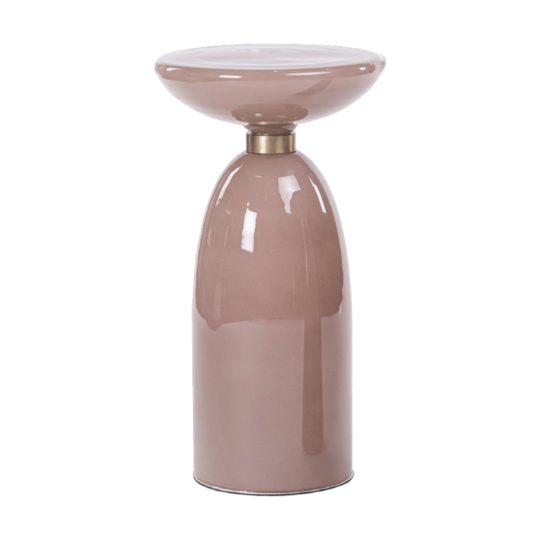 Blush Glass Pedestal Cocktail Table