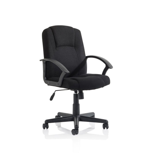 Jareth Medium Back Executive Office Chair with Arms Black Fabric - Industrious Decor