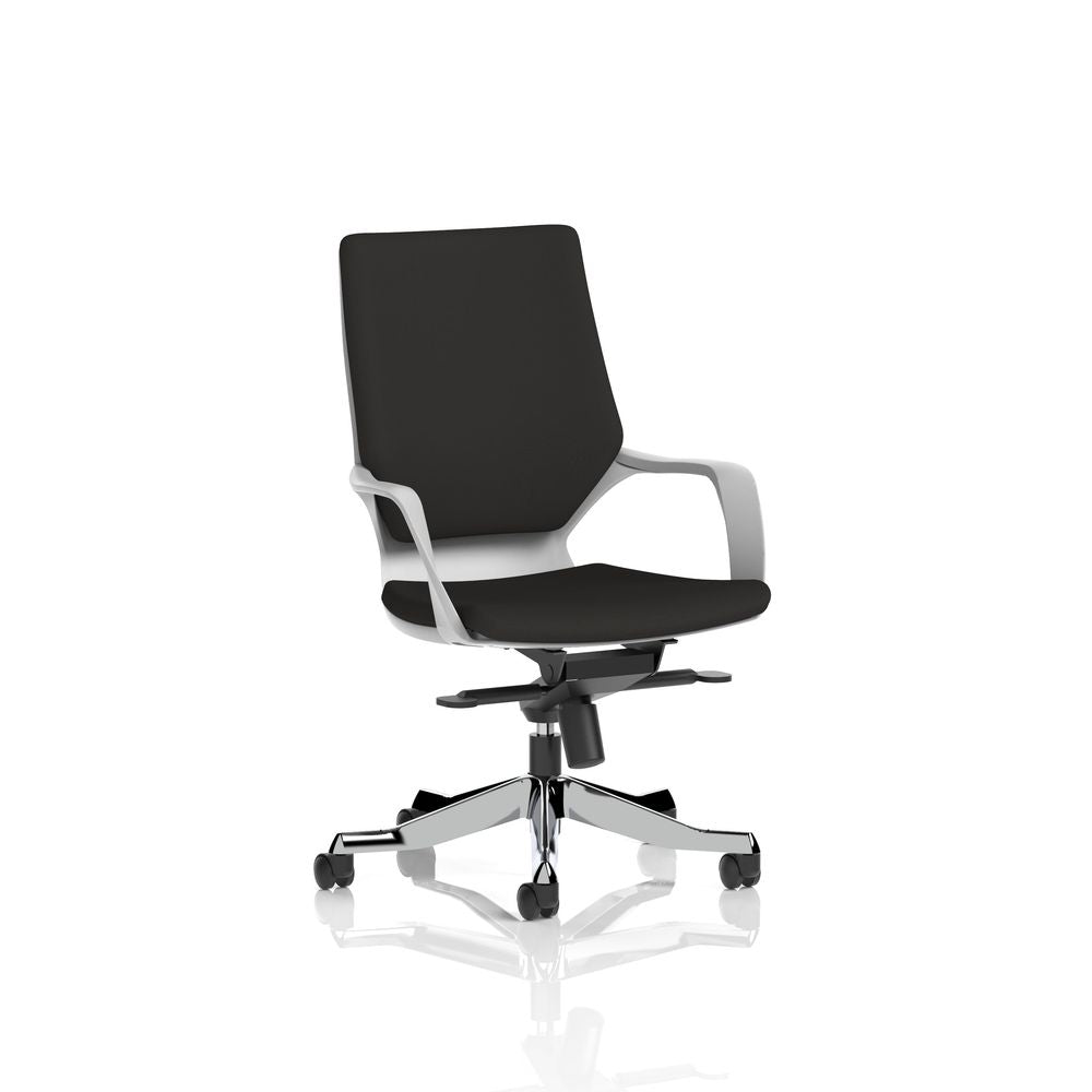 Isham Medium Back Executive Office Chair with Arms Black Fabric Matching Bespoke Colour - Industrious Decor