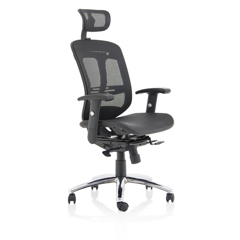 Blythewood Mesh Back Task Operator Office Chair with Height Adjustable Arms With Headrest With Height Adjustable Arms - Industrious Decor