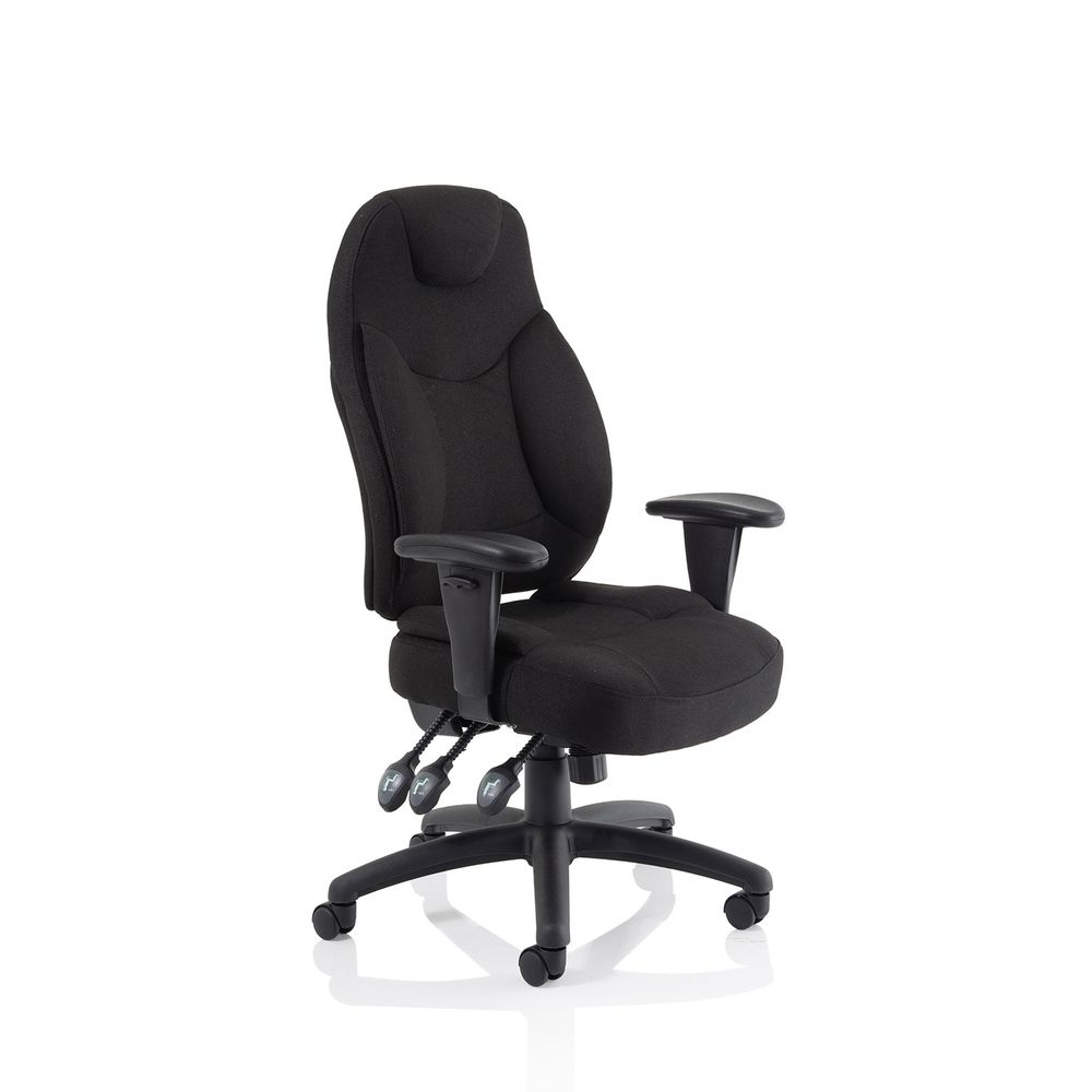 Vance Medium Back Task Chair Black Fabric With Height Adjustable Arms - Industrious Decor
