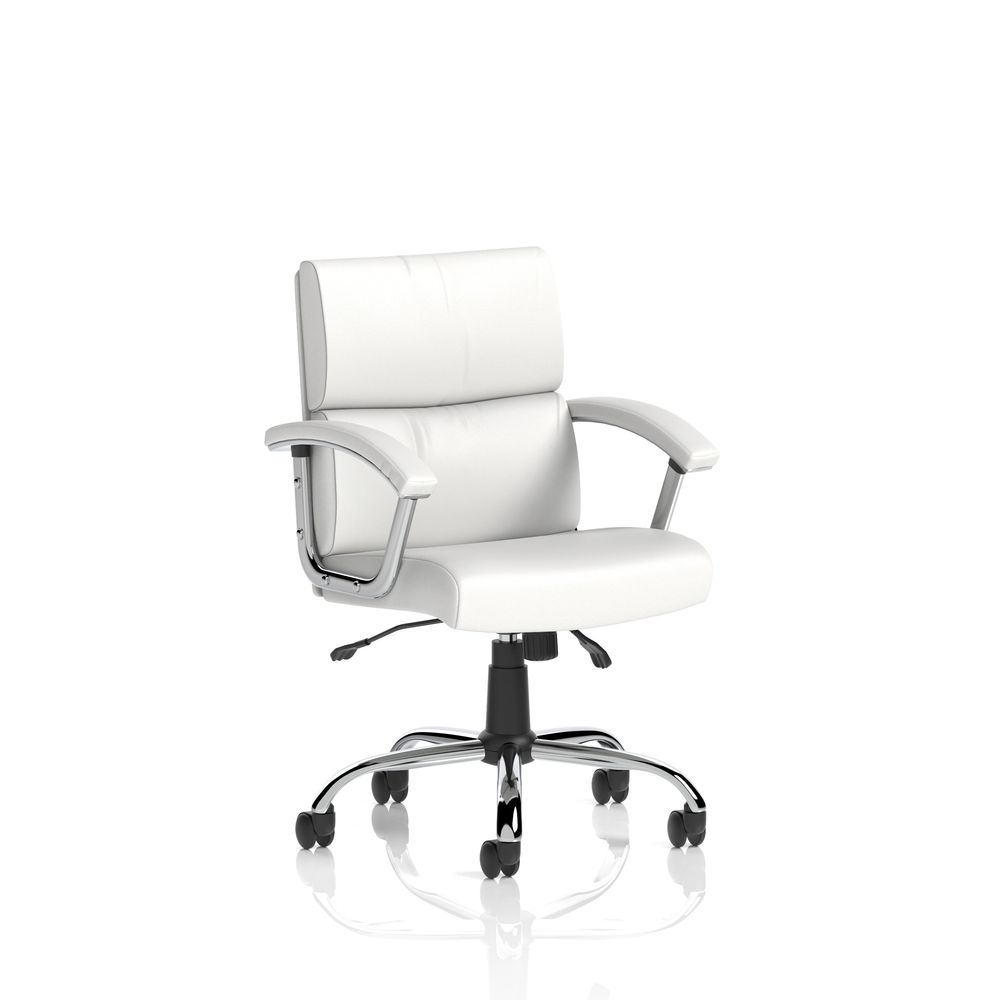 Quenby Medium Back Leather Executive Office Chair with Arms - Industrious Decor