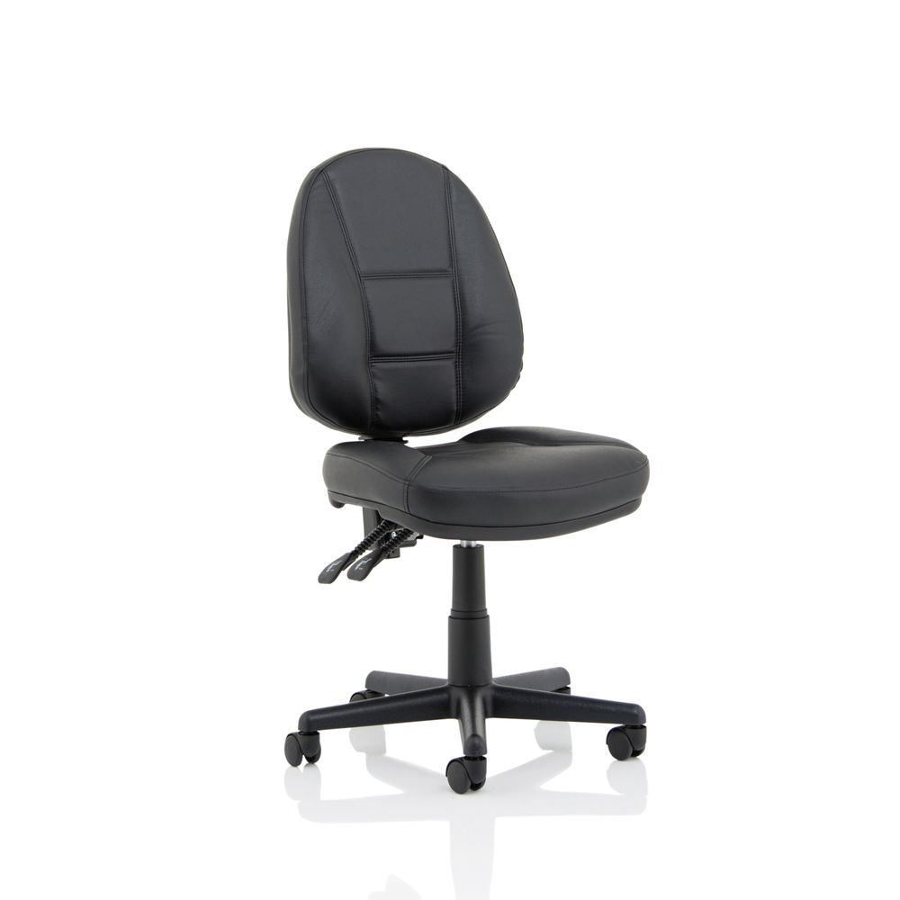 Ashcombe Medium Back Bonded Leather Task Chair | Gas Height Adjustment | Height Adjustable Back | Fixed or Height Adjustable Arms None - Industrious Decor