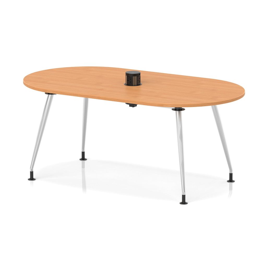 Silver Boardroom Table with Integrated Power