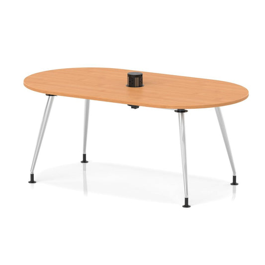 Silver Boardroom Table with Integrated Power