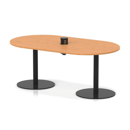 Vivo Wood Poseur Table with Integrated Power