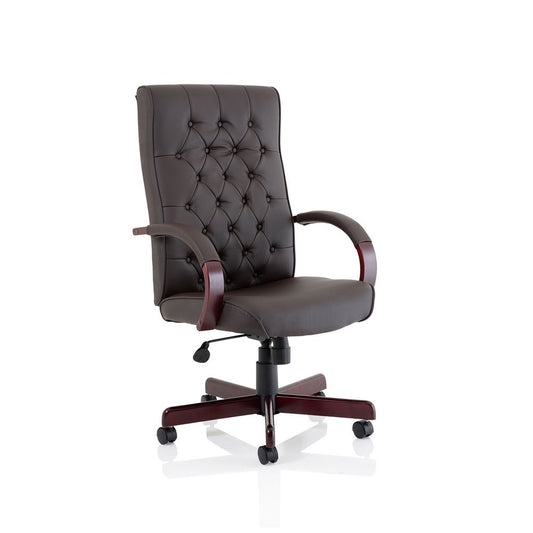 Braemar High Back Leather Executive Office Chair with Arms