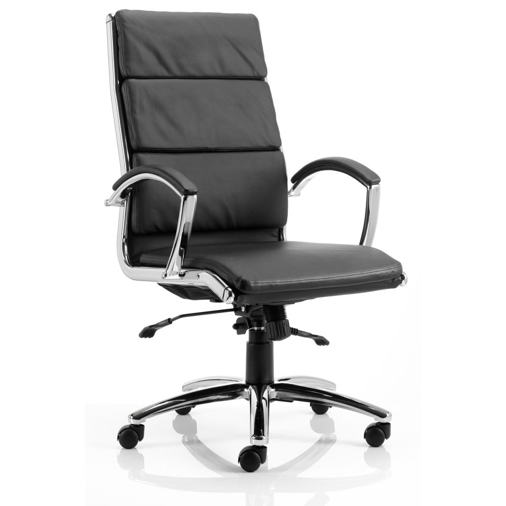 Kinross Executive Office Chair with Arms Black Leather High - Industrious Decor