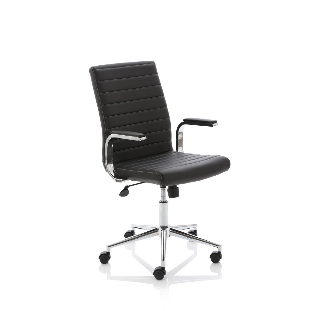 Knowlton Medium Back Leather Executive Office Chair with Arms - Industrious Decor