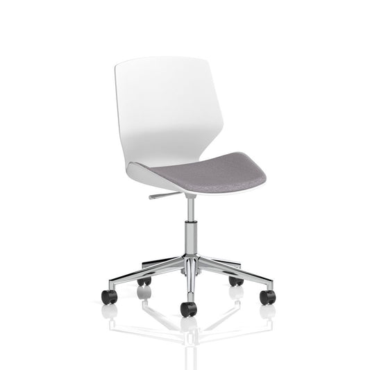 Fabric Visitor Chair | White Frame | 5-Star Base