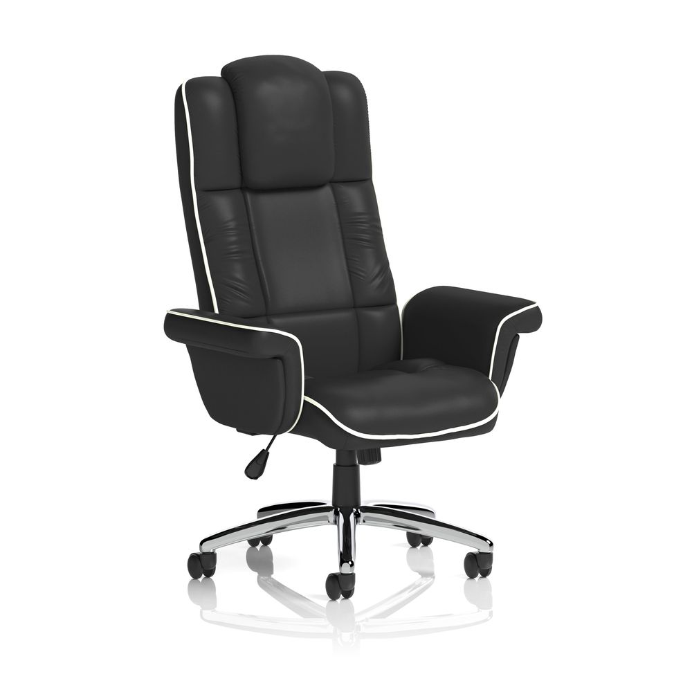 Ashworth High Back Soft Black Leather Executive Office Chair with Arms