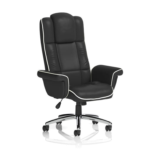 Ashworth High Back Soft Black Leather Executive Office Chair with Arms