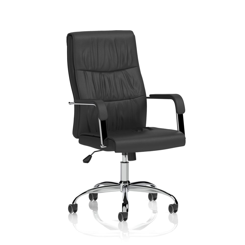 Tremont High Back Black Leather Executive Office Chair with Arms - Industrious Decor