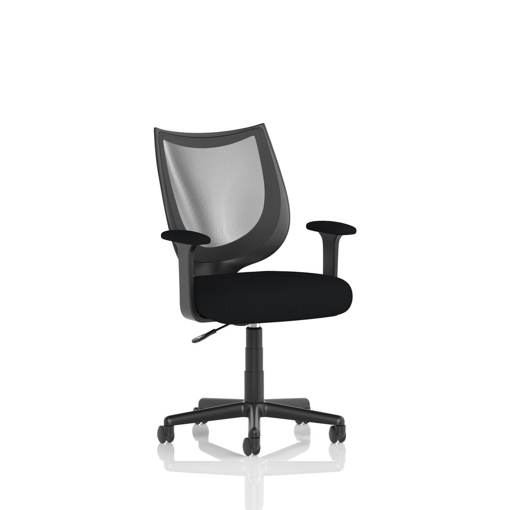 Winslet Medium Back Mesh Task Chair | Gas Height Adjustment | Fixed Arms Black - Industrious Decor