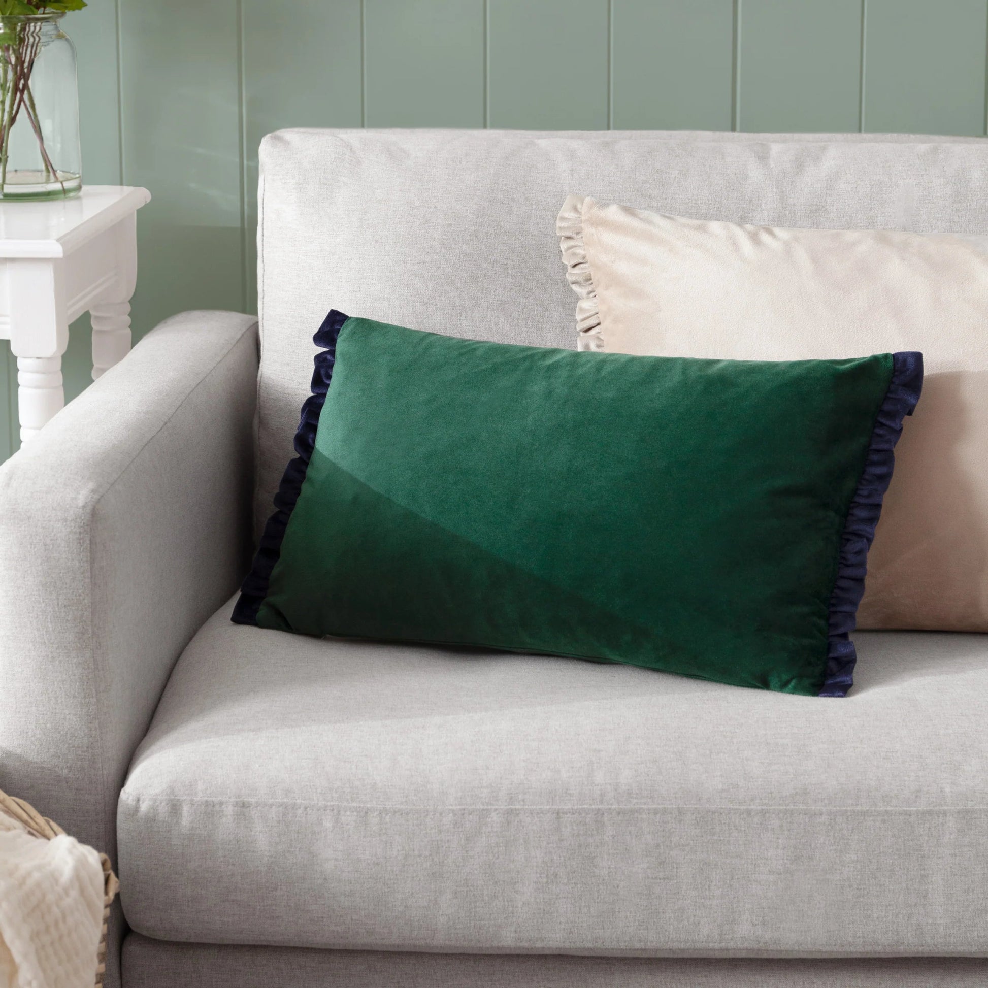 Velvet Ruffle Cushion - Industrious Decor