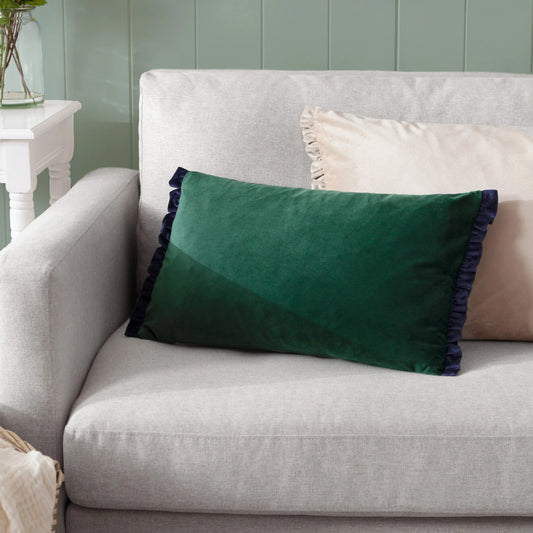 Velvet Ruffle Cushion - Industrious Decor